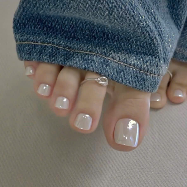 Nail chân tráng gương 